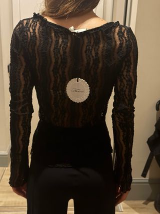 Blusa encaje Tic Toc negra talla small