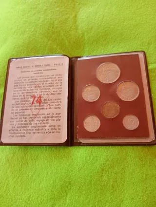 Colección Monedas Pruebas Numismáticas España 1974
