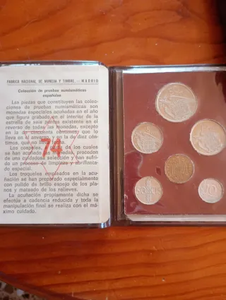 Colección Monedas Pruebas Numismáticas España 1974