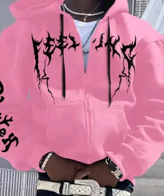 Sudadera con capucha rosa