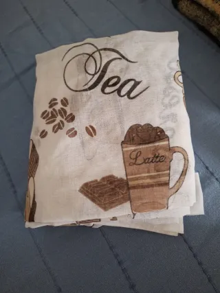 Cortinas con diseño de café y té