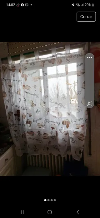Cortinas con diseño de café y té