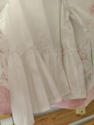 Vestido floral Mayoral 12 meses blanco y rosa