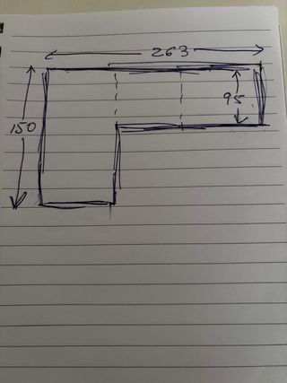 Sofá con chaiselongue azul tela