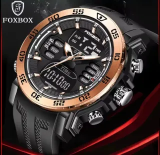Reloj FOXBOX Hombre Negro y Dorado