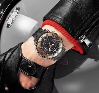 Reloj FOXBOX Hombre Negro y Dorado