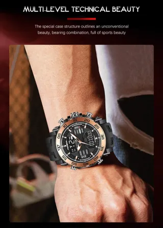 Reloj FOXBOX Hombre Negro y Dorado