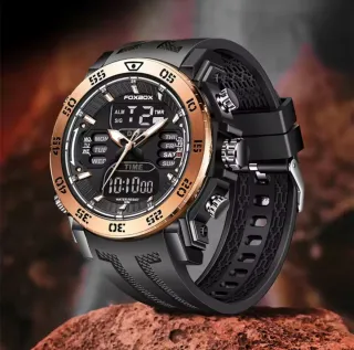 Reloj FOXBOX Hombre Negro y Dorado