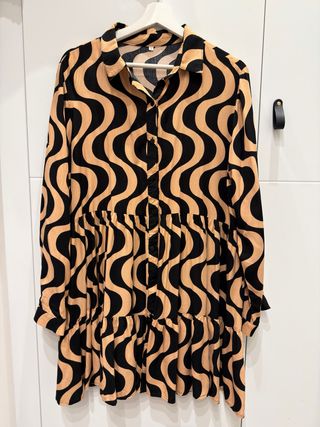 Vestido retro estampado geométrico