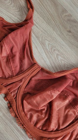 Sujetador Dim 90D encaje naranja sin etiquetas