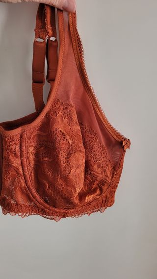 Sujetador Dim 90D encaje naranja sin etiquetas