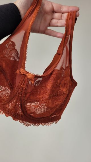 Sujetador Dim 90D encaje naranja sin etiquetas