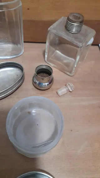 Set toletta vintage vetro e metallo