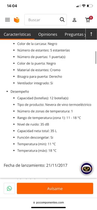 Vinoteca Orbegozo VT 1210 - 12 Botellas