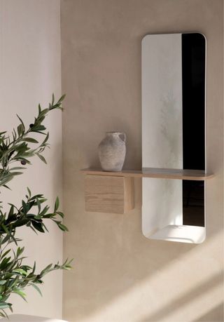 Consola recibidor madera y cristal 80x120