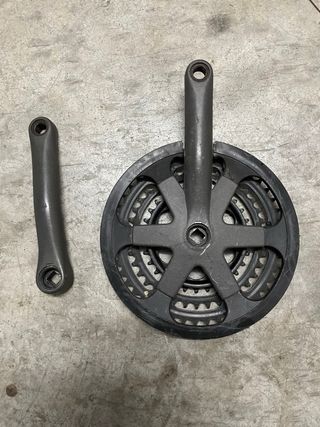 Manillar, bielas y desviador delante  bici montaña