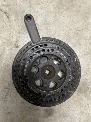 Manillar, bielas y desviador delante  bici montaña