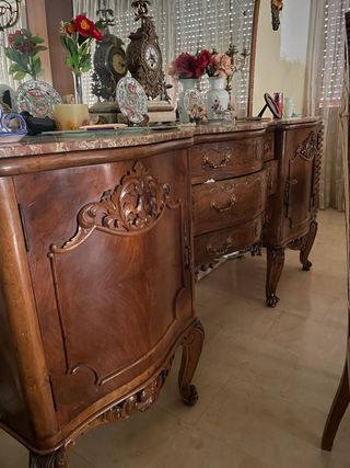 Aparador Luis XV Madera y Mármol