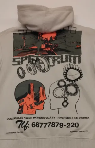 Sudadera Pull&Bear Beige con Estampado