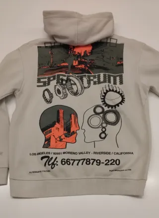 Sudadera Pull&Bear Beige con Estampado