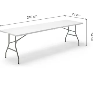 Mesa plegable blanca 140 cm
