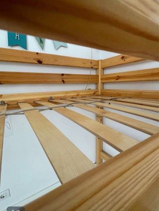 Cama semialta de madera FLEXA escalera inclinada