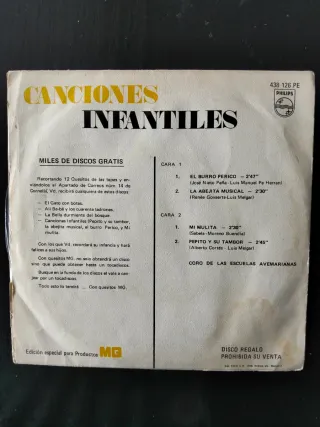 Pack de 4 vinilos pequeños. Cuentos y canc. infant