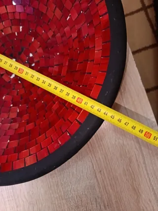 Centro mesa/frutero mosaico rojo