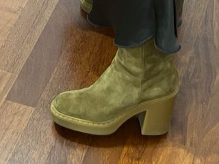 Stivaletto Ovye' beige/verde oliva