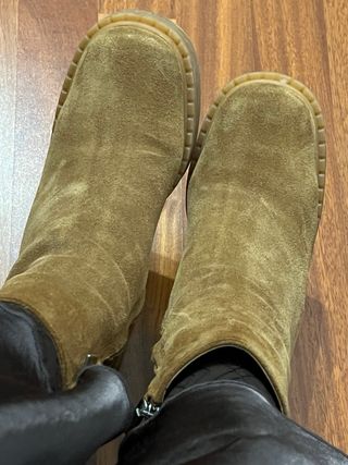Stivaletto Ovye' beige/verde oliva
