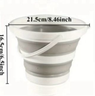 Cubo Plegable Gris y Blanco