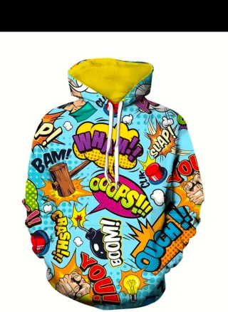 Sudadera Comic Pop Art Azul y Amarillo