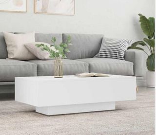 Mesa centro madera blanca salón