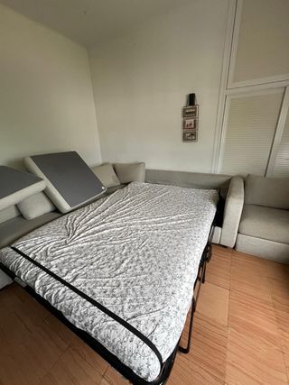 Sofá cama esquinero gris/beige