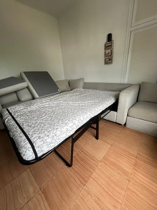 Sofá cama esquinero gris/beige