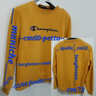 Felpa Champion vintag/retro' cotone giallo/senape