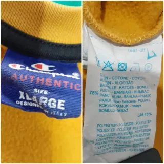 Felpa Champion vintag/retro' cotone giallo/senape