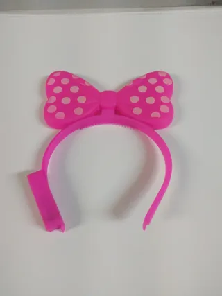 Diadema rosa con lazo de lunares