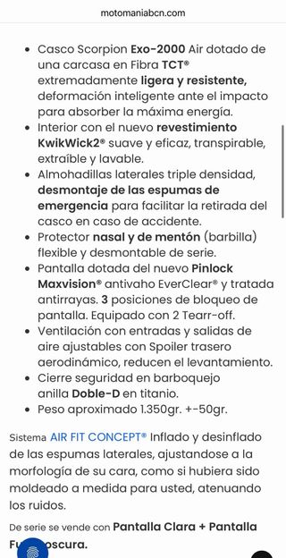Casco Moto Scorpion Exo-2000 Air Bautista Talla L