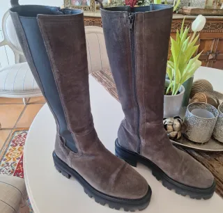 Botas Alpe Talla 39, gris, piel
