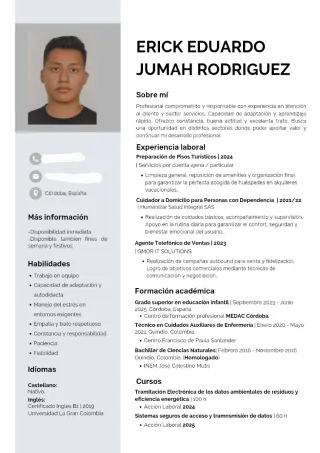 Limpieza, cuidados y atención al cliente