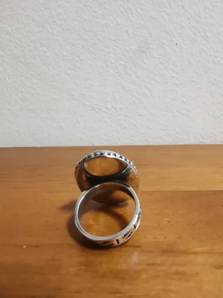 Sortija Zoisita Roja y Plateada