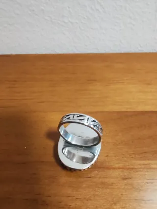 Sortija Zoisita Roja y Plateada