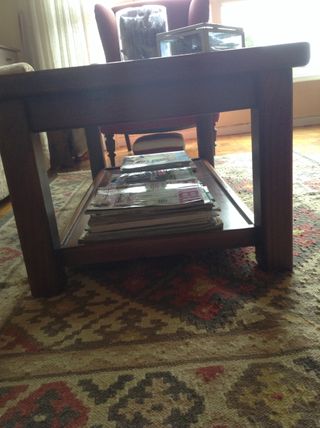 mesa centro madera y cristal