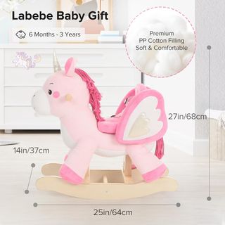 Cavallo dondolo Labebè unicorno rosa