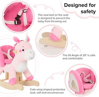 Cavallo dondolo Labebè unicorno rosa