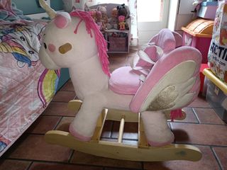 Cavallo dondolo Labebè unicorno rosa