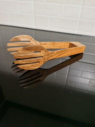 Pinza per insalata in legno di ulivo