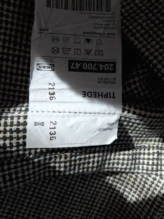 Alfombra Ikea 100% Algodón Gris y Blanco. 155*220