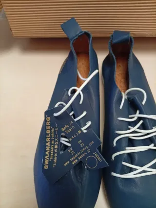 Zapatillas Swaan Piel Azul Talla 36 NUEVAS
